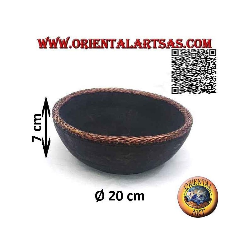 Bol en Bois d'Acajou et Rotin Lombok | Oriental Art
