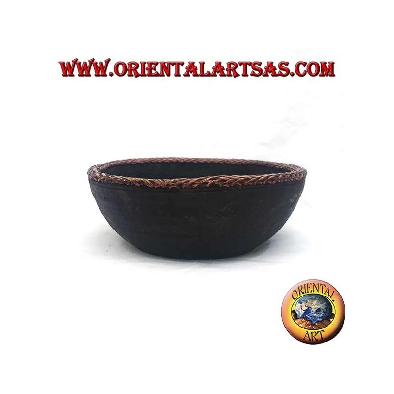 Bol en Bois d'Acajou et Rotin Lombok | Oriental Art