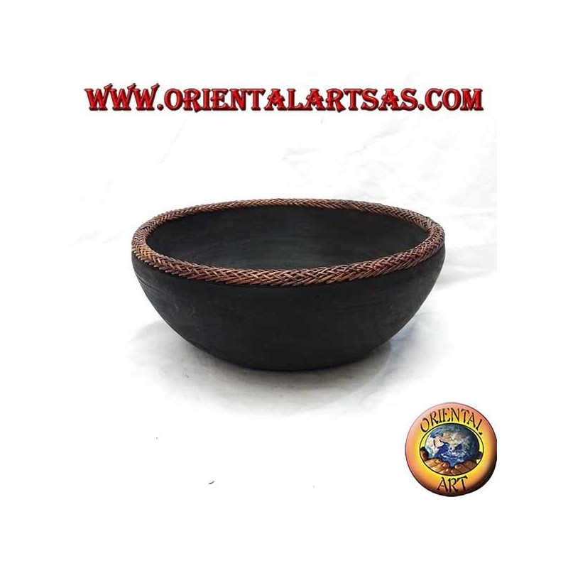 Bol en Bois d'Acajou et Rotin Lombok | Oriental Art