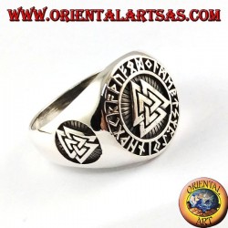 Silver ring, Odin's knot with Celtic runes