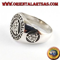 Silver ring, Odin's knot with Celtic runes
