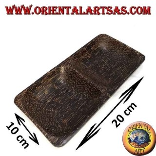 Plateau double plateau rectangulaire en bois de coco