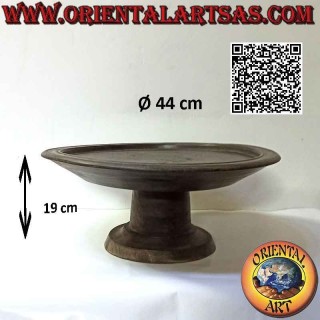 Soporte para tartas Lombok redondo liso de madera de caoba 44 cm