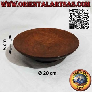 Svuotatasche - piatto tondo in legno di mogano con base (20 cm)