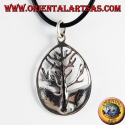 Pendentif argent, arbre de vie Yggdrasil grande