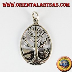 Pendentif argent, arbre de vie Yggdrasil grande