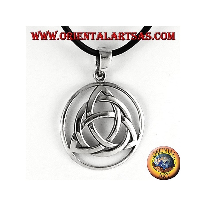 Pendentif argent, de tyrone noeud Triquetra dans le cercle