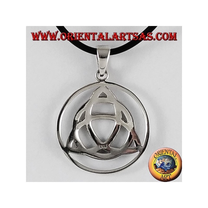 Silver Pendant, of tyrone Triquetra node in the circle