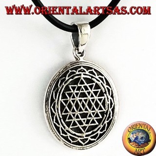 Pendentif argent Sri Yantra en lotus