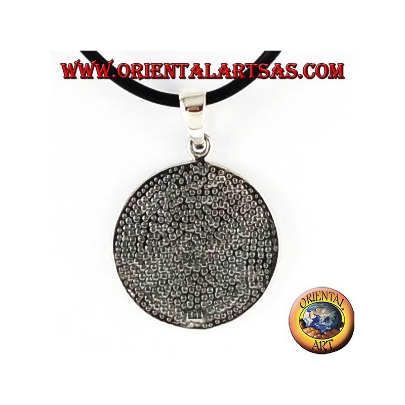 colgante de plata Sri Yantra en loto