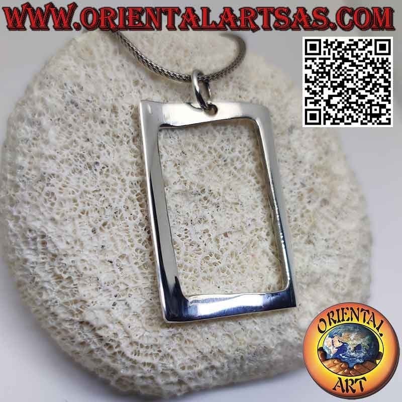 Silver pendant, smooth wavy buckle