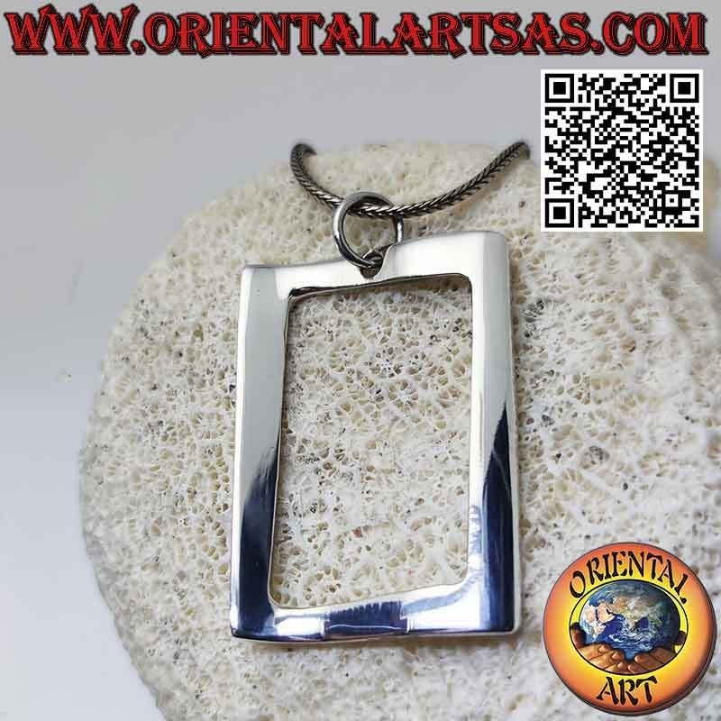 Silver pendant, smooth wavy buckle