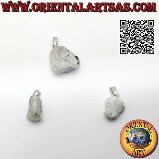 Piedra Luna Natural Bruta | Colgante con Gancho Hipoalergénico