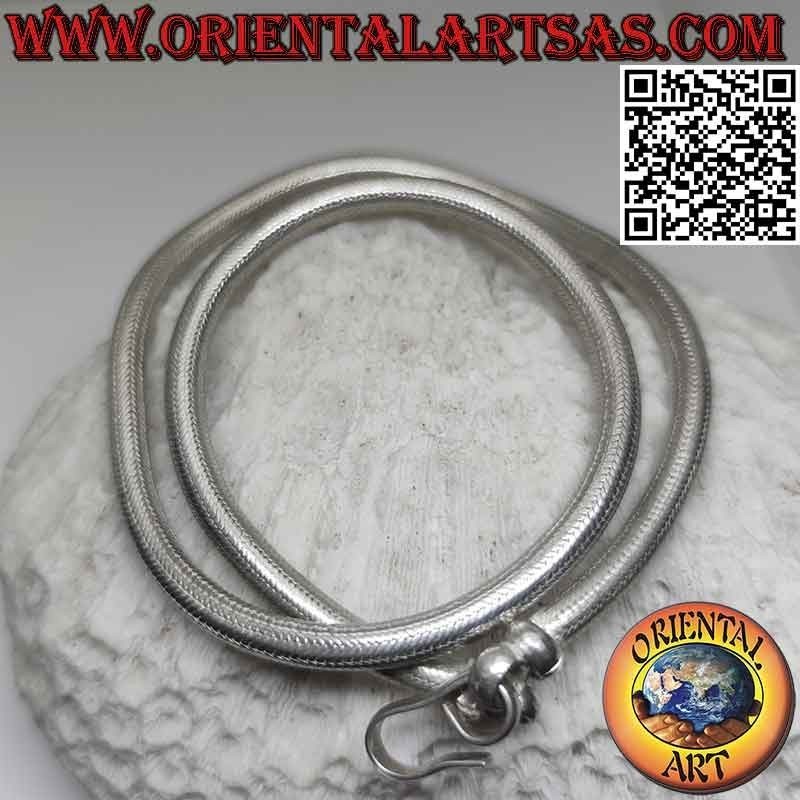 Collana in argento 700 ‰ a maglia "snake" da 48 cm x 5,5 mm