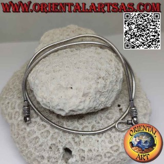 Collar de eslabones "serpiente" de plata 925 ‰ de 43 cm x 2,5 mm y gancho de bola