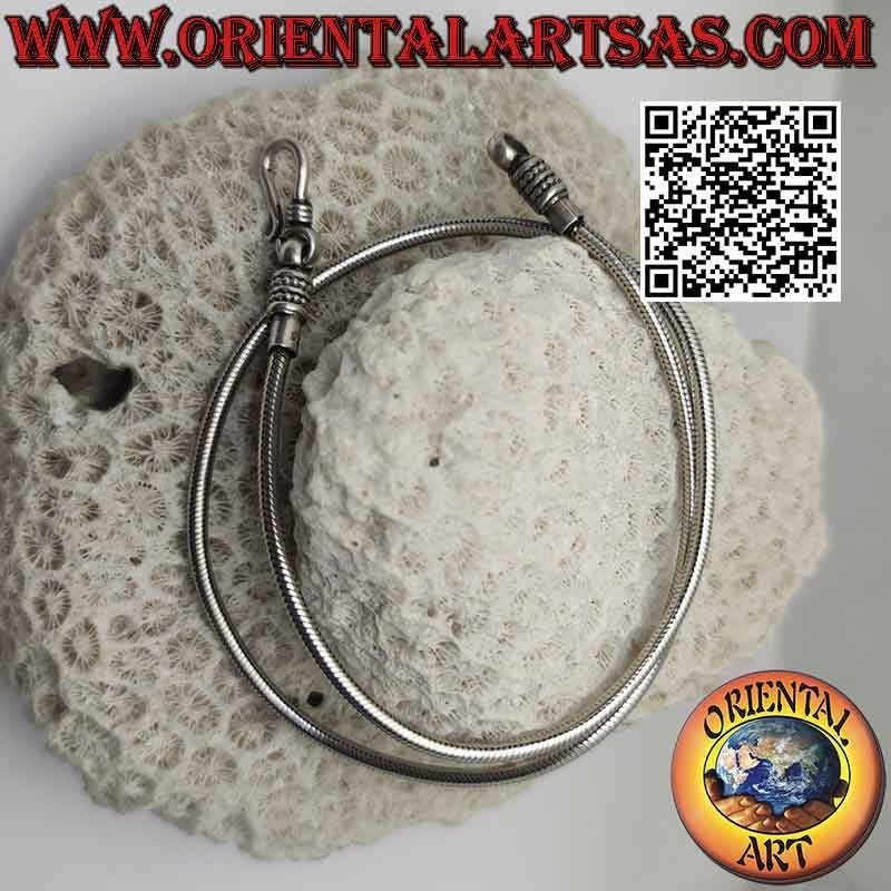 Collar de eslabones "serpiente" de plata 925 ‰ de 43 cm x 2,5 mm y gancho de bola