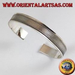 Bracciale d'argento rigido , disegno rete 