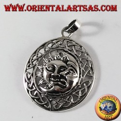 Silber Anhänger, Sonne und Mond in dem keltischen Rad