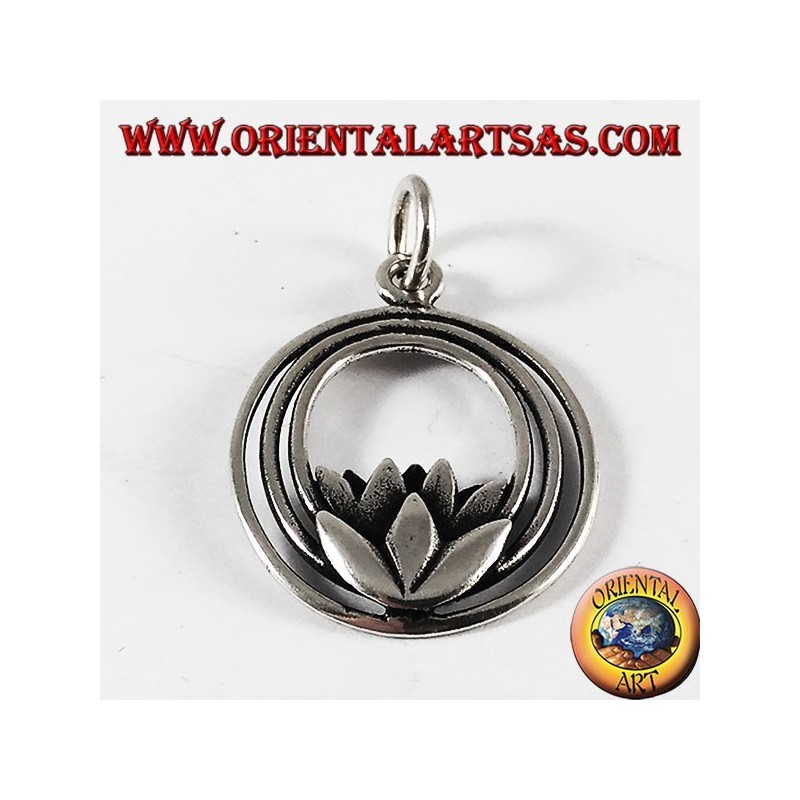 Lotus flor colgante en plata (símbolo de pureza)
