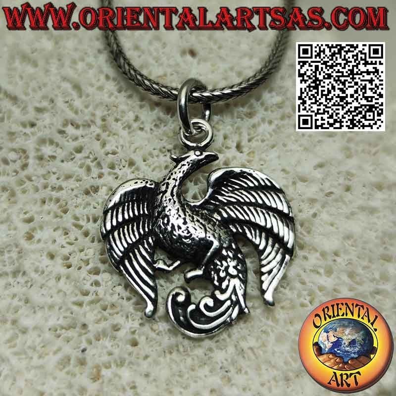 925 Sterling Silver Phoenix Pendant Rebirth Symbol | Oriental Art