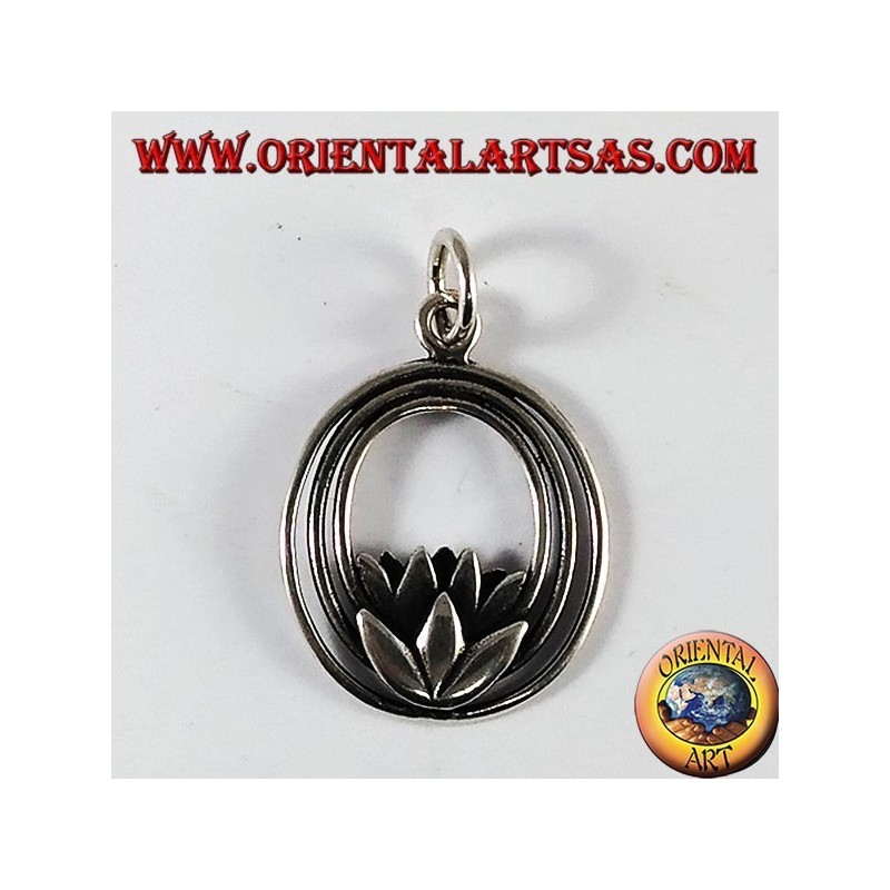 Lotus flor colgante en plata (símbolo de pureza)