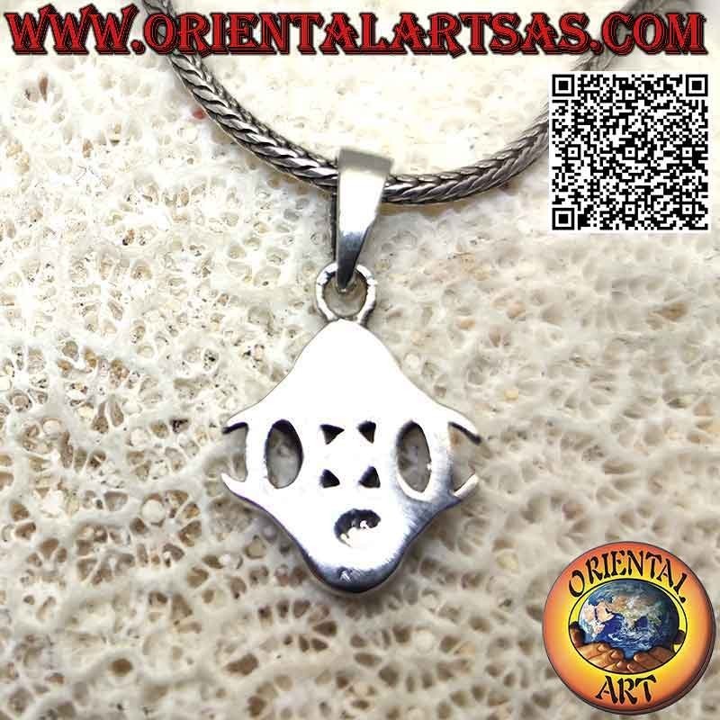 Colgante de plata, símbolo de la triple diosa luna (wicca) con ónix opuesto y nácar (claro y oscuro)