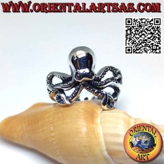 Anillo de plata, pulpo (pulpo) o pulpo liso