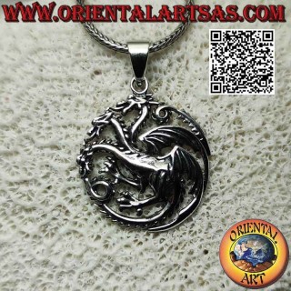 Ciondolo in argento, emblema della casata nobiliare Targaryen (Il Trono Di Spade)