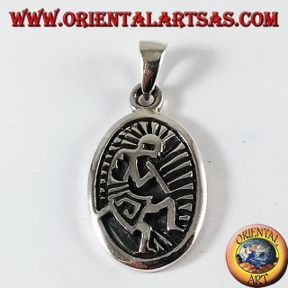 kokopelli pendant in silver