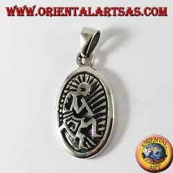 kokopelli pendant in silver