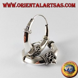 Silber-Ohrringe Medium verziert sichel Kreis