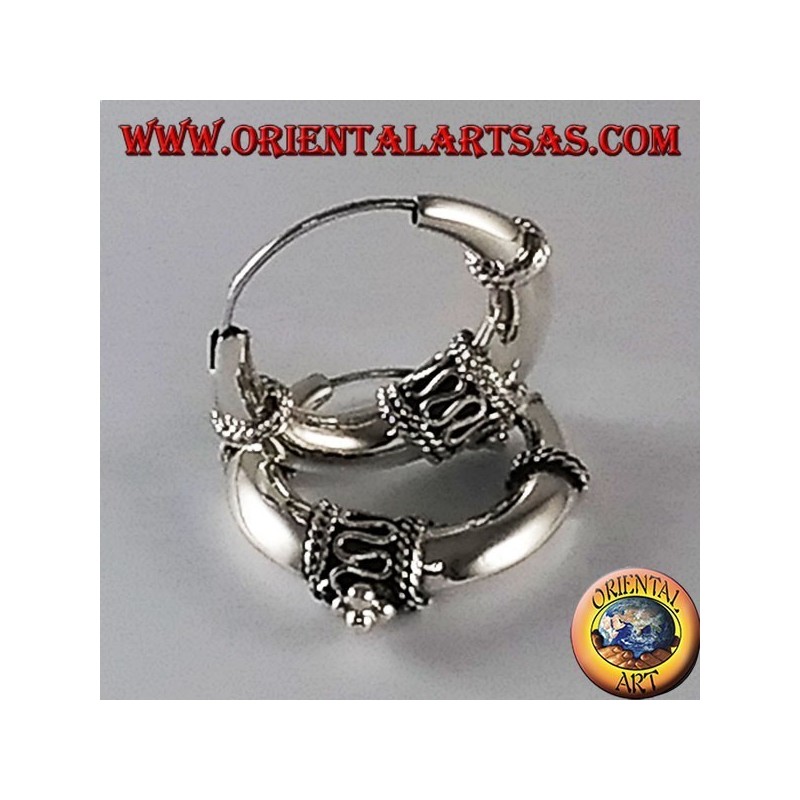 Silber-Ohrringe Medium verziert sichel Kreis