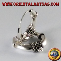 Silber-Ohrringe Medium verziert sichel Kreis