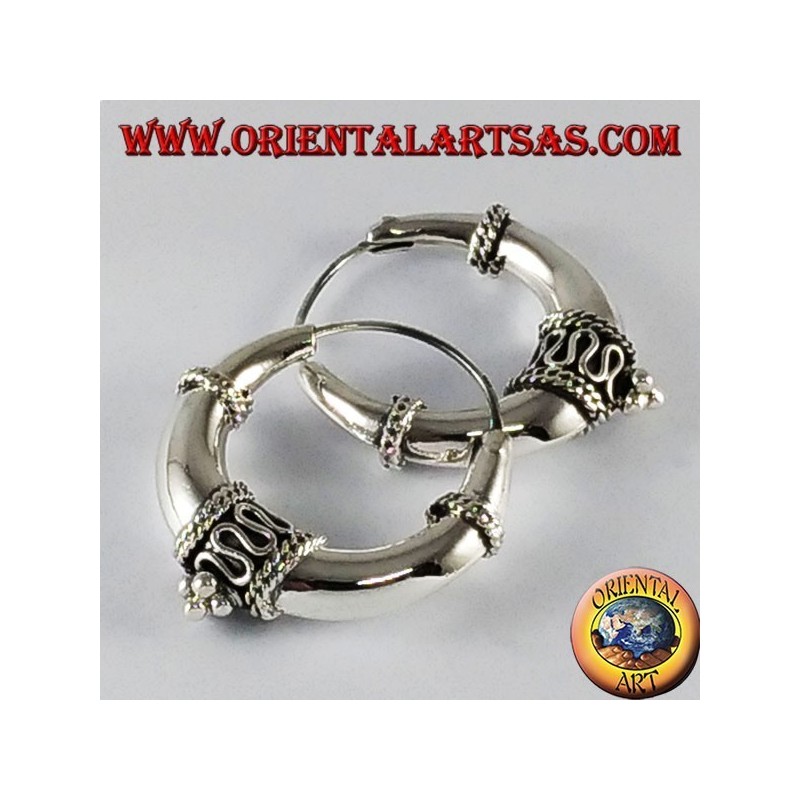 Orecchini Cerchio Pirata Mezzaluna Argento 925 Medi | Oriental Art