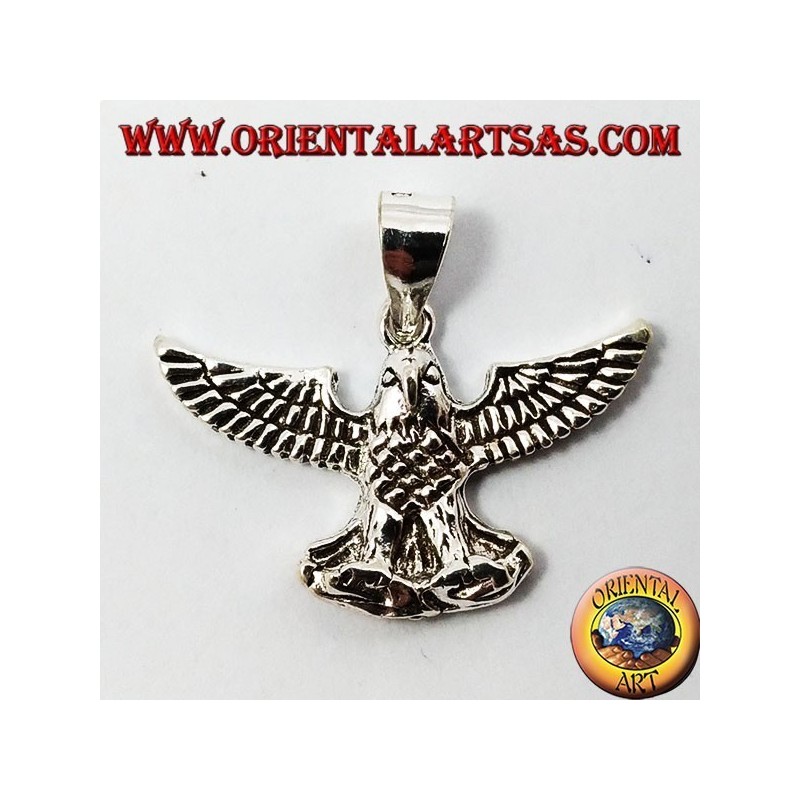 pendant silver eagle with open wings