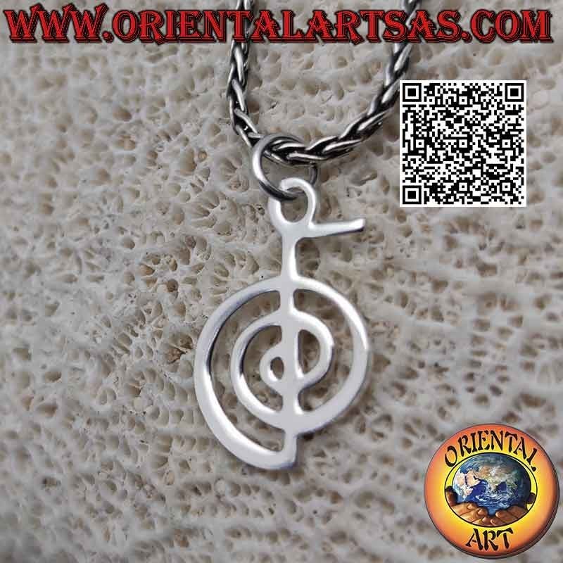Colgante de plata, Cho Ku Rei (primer símbolo del sistema Reiki de Usui, símbolo de poder) pequeño