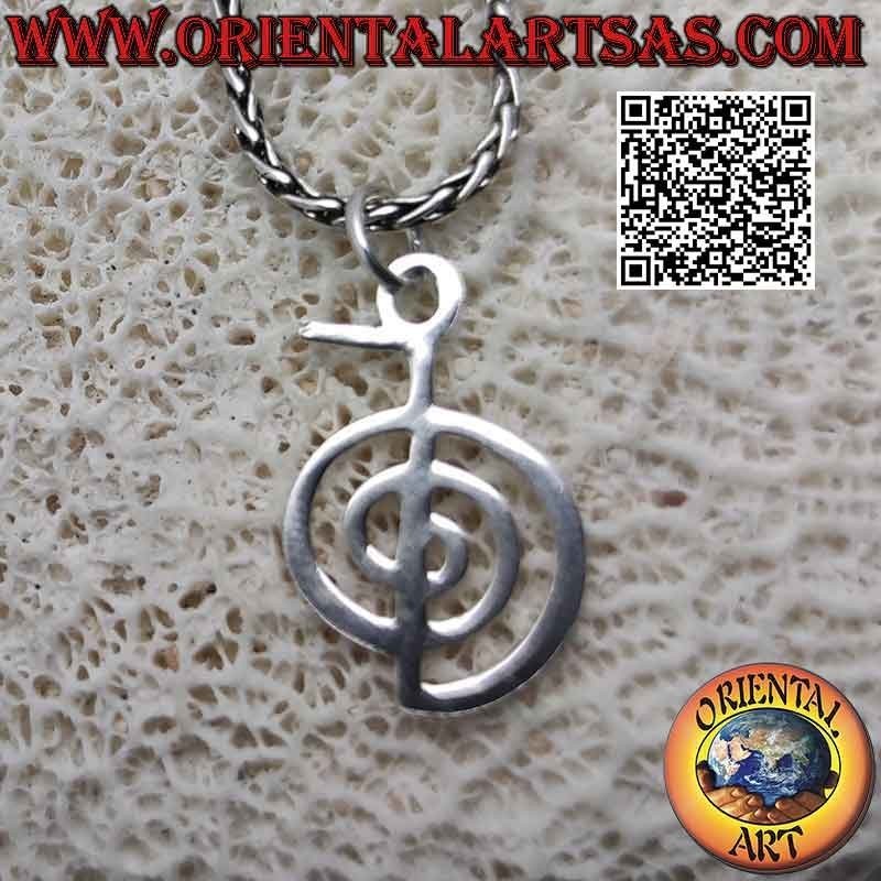 Colgante de plata, Cho Ku Rei (primer símbolo del sistema Reiki de Usui, símbolo de poder) pequeño