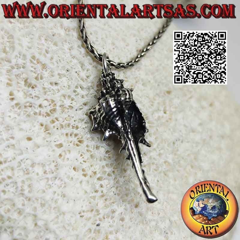 Silver pendant in the shape of a shell the tofa (musical instrument and symbol of fertility)