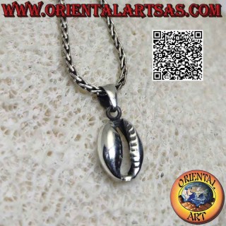 Silver pendant in the shape of a cowrie shell (cauri, Kauri, Cypraea), symbol of fertility
