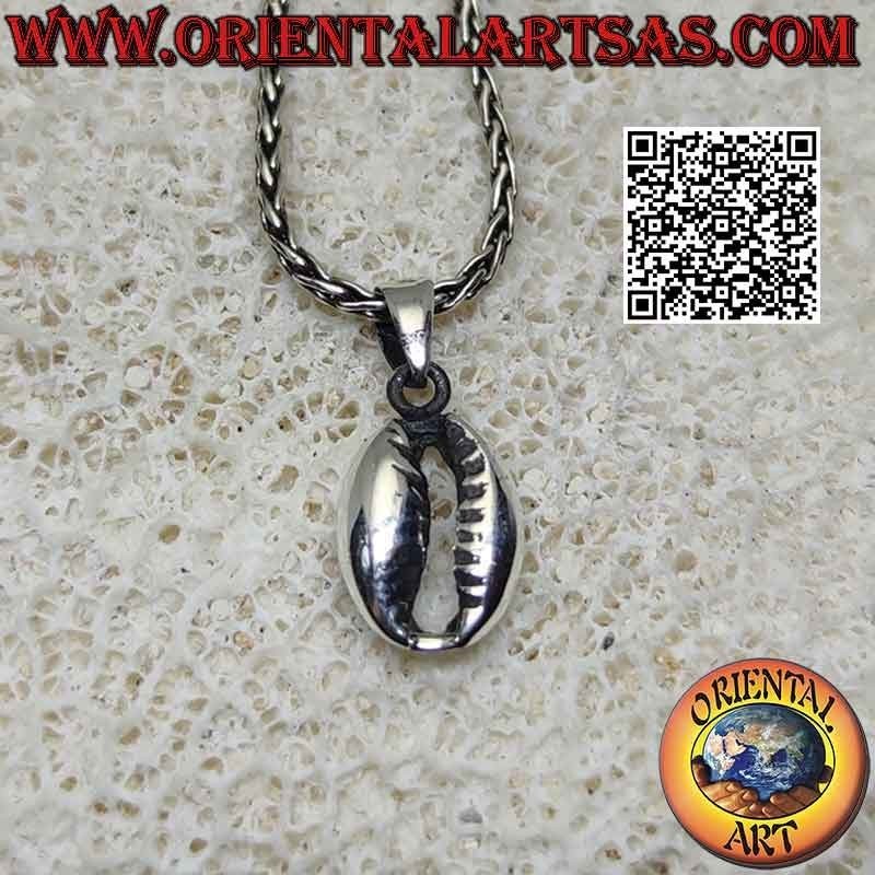 Silver pendant in the shape of a cowrie shell (cauri, Kauri, Cypraea), symbol of fertility