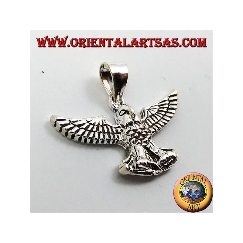 pendant silver eagle with open wings