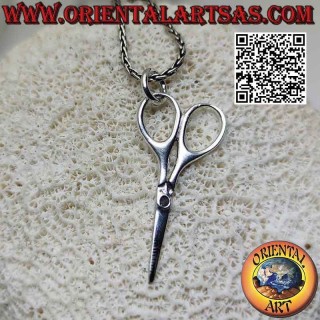 Pendentif ciseaux argent lisse (grand)