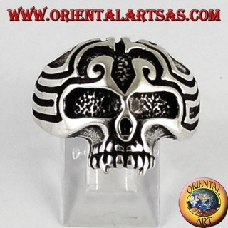 Anillo de plata cráneo maoríes