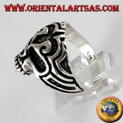Silberring Schädel Maori