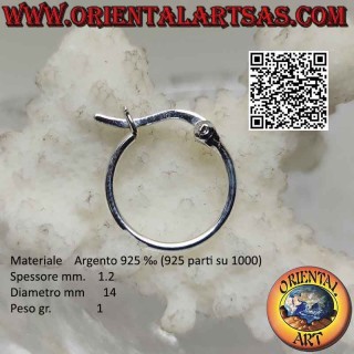 Pendientes de plata, círculos lisos simples de 1,2 mm de espesor (palanca)