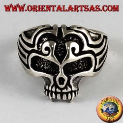 Silberring Schädel Maori