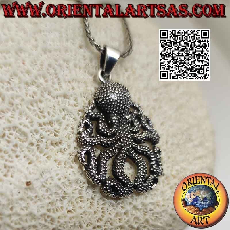 Silberanhänger, Oktopus (Krake) oder gepunkteter Oktopus (groß)