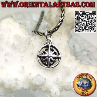Colgante de plata rosa de los vientos de dos caras "Essential" (pequeño)