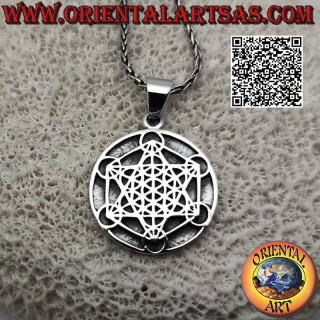 Colgante de plata, Cubo de Metatrón en bajorrelieve (símbolo del Arcángel Metatrón o Arcángel de la vida)