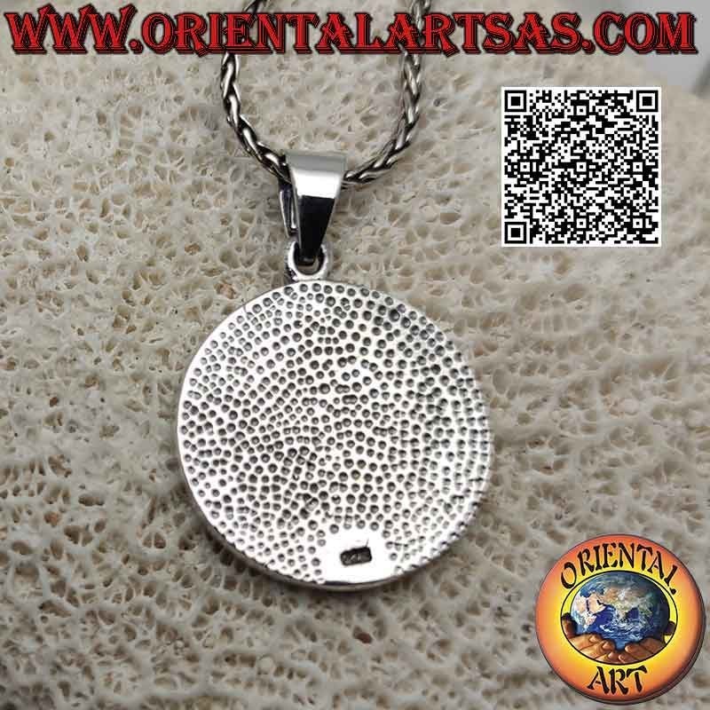 Pendentif en argent, cube de Metatron en bas-relief (symbole de l'Archange Metatron ou de l'Archange de la vie)